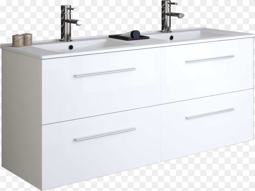 1685x1264 White Wall Bathroom Cabinet, Double Sink, Sink, Sink Faucet PNG