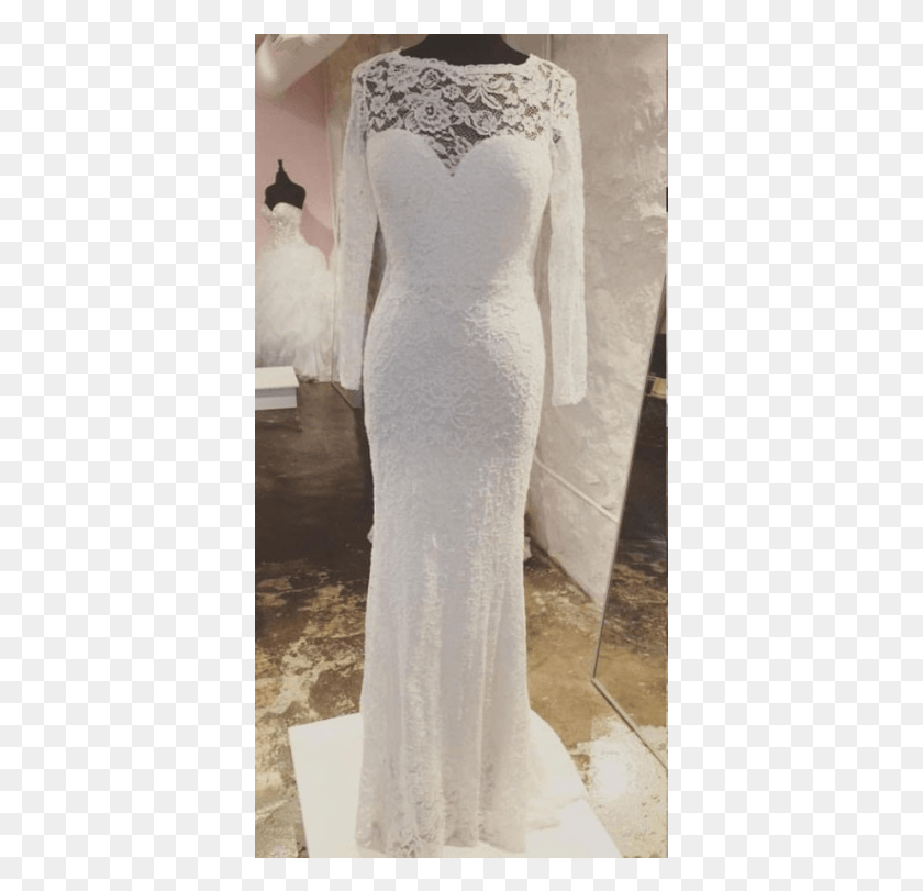 377x751 White Wedding Dresses White Lace Wedding Dresses Gown, Clothing, Apparel, Dress HD PNG Download