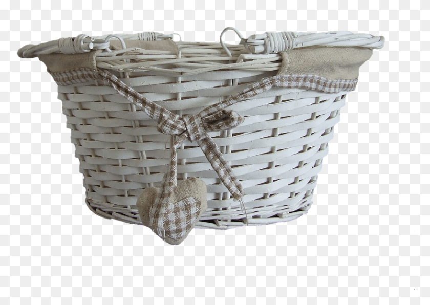 815x561 White Wicker Basket Natural Decoration Wooden Wicker, Woven, Furniture, Shopping Basket HD PNG Download