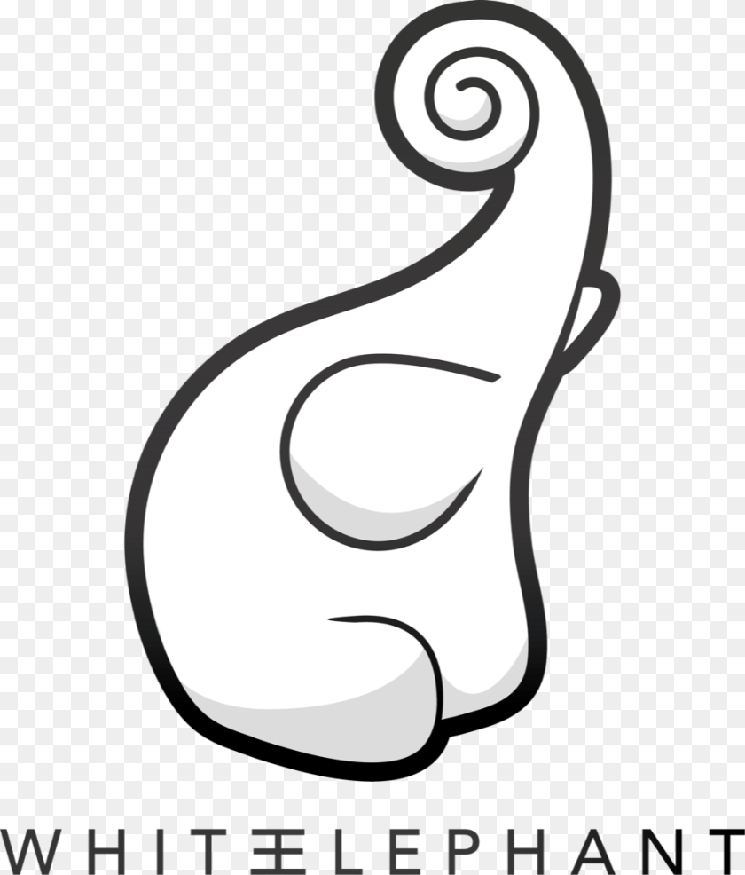 Whiteelephantlogo Line Art, Spiral, Graphics Sticker PNG