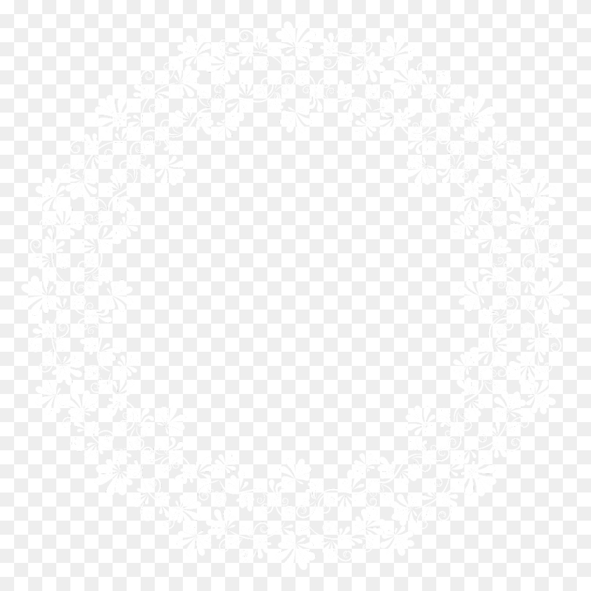 1024x1024 Whiteflowers Vinesandleaves Frame Border White Lace Frame, Graphics, Diseño Floral Hd Png