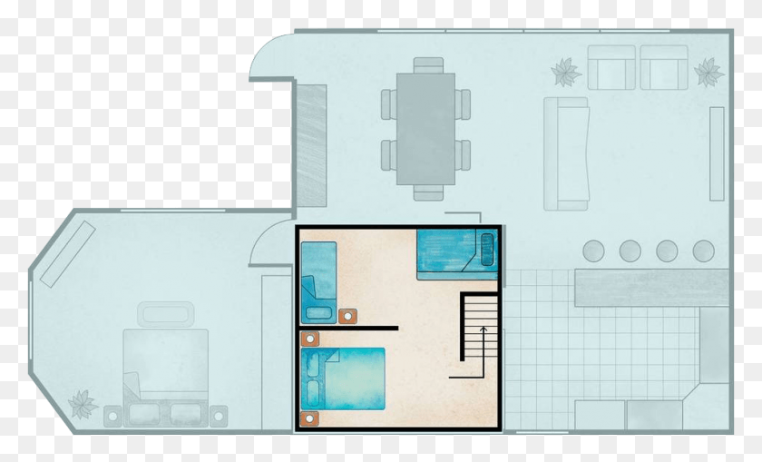 955x550 Whitesbeach Guesthouse Coach House Upper Layout Floor Plan, Floor Plan, Diagram, Plot HD PNG Download