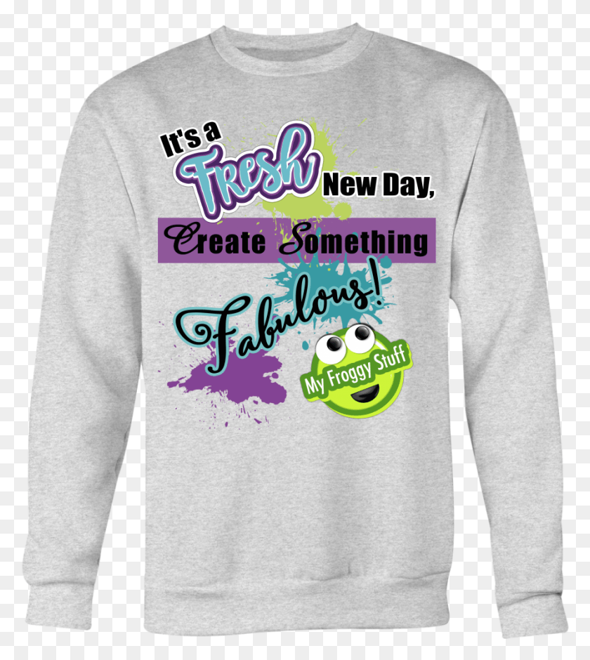 889x1003 Whoa A Cozy Sweatshirt That39s Fresh And Froggy Froggy, Clothing, Apparel, Sleeve HD PNG Download