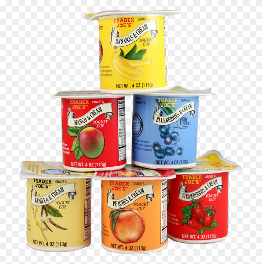 717x787 Leche Entera Yogur Tazas Trader Joe39S Mango Y Durazno Yogur, Postre, Alimentos, Lata Hd Png