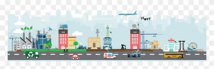 1920x524 Why Exhibit At Future Cities Show Cities Cartoon Transparent, Car, Vehicle, Transportation HD PNG Download