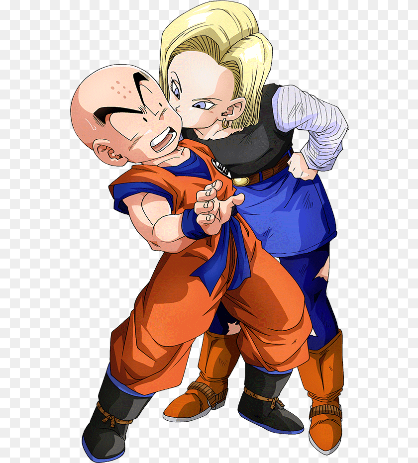 561x931 Why Is Krillinu0027s Size So Inconsistent In Dragon Ball Super Android 18 And Krillin Dokkan, Book, Comics, Publication, Person Transparent PNG