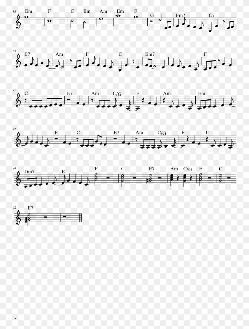 755x1049 Why So Lonely Sheet Music 2 Of 2 Pages Sheet Music, Gray, World Of Warcraft HD PNG Download