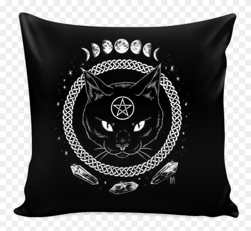902x826 Wiccan Pillow Cover Wiccan Moon Drawing, Cushion HD PNG Download