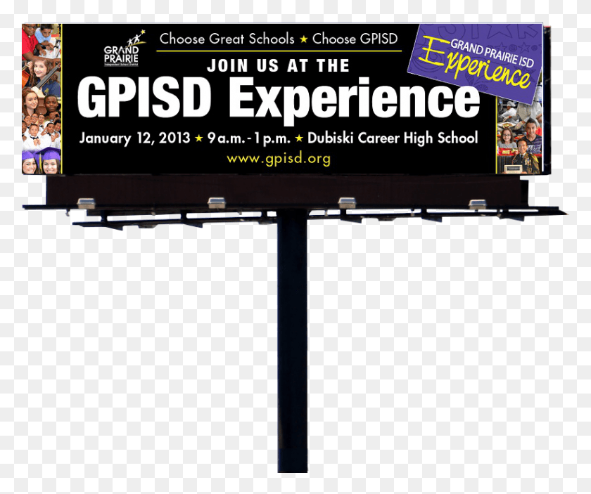 822x678 Wide Billboard Grand Prairie Isd Billboards, Advertisement, Text, Screen HD PNG Download