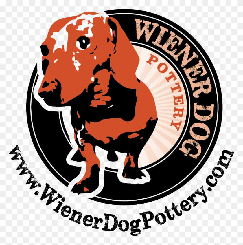 949x957 Wiener Dog Pottery Hound, Label, Text, Logo Descargar Hd Png
