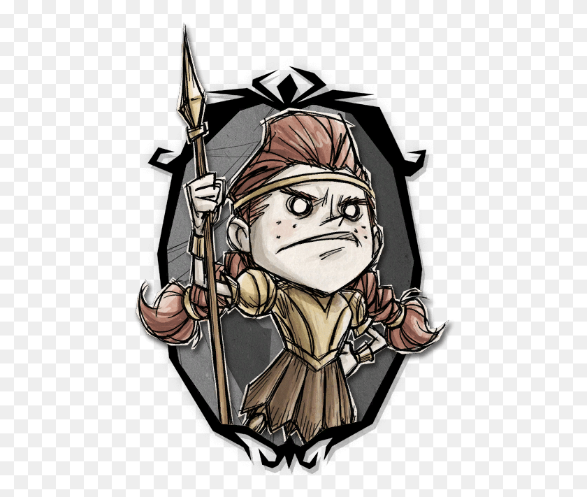 465x651 Wigfrid Guest Of Honor Skin Portrait Willow Don T Starve Skins, Person, Human, Bow HD PNG Download