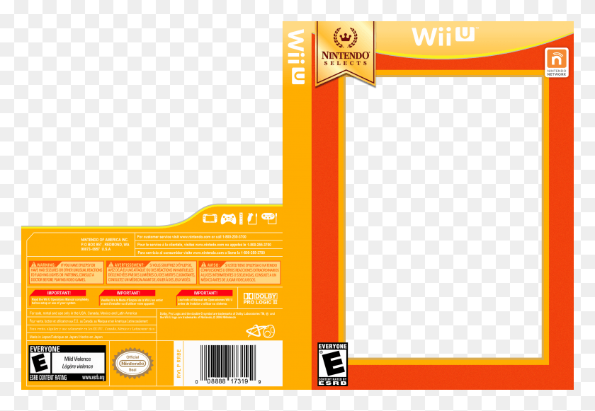 3239x2167 Descargar Png / Wii U Cover Template 69854 Nintendo Selects Box Wii U, Text, Paper, Pac Man Hd Png