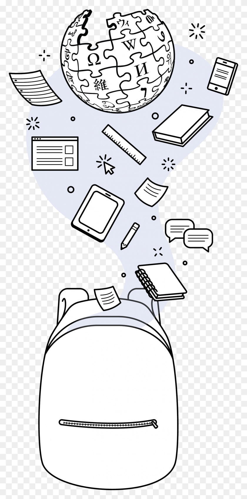 1417x2968 Wikipedia Education Backpack 2 Cartoon, Text, Network, Clinic HD PNG Download