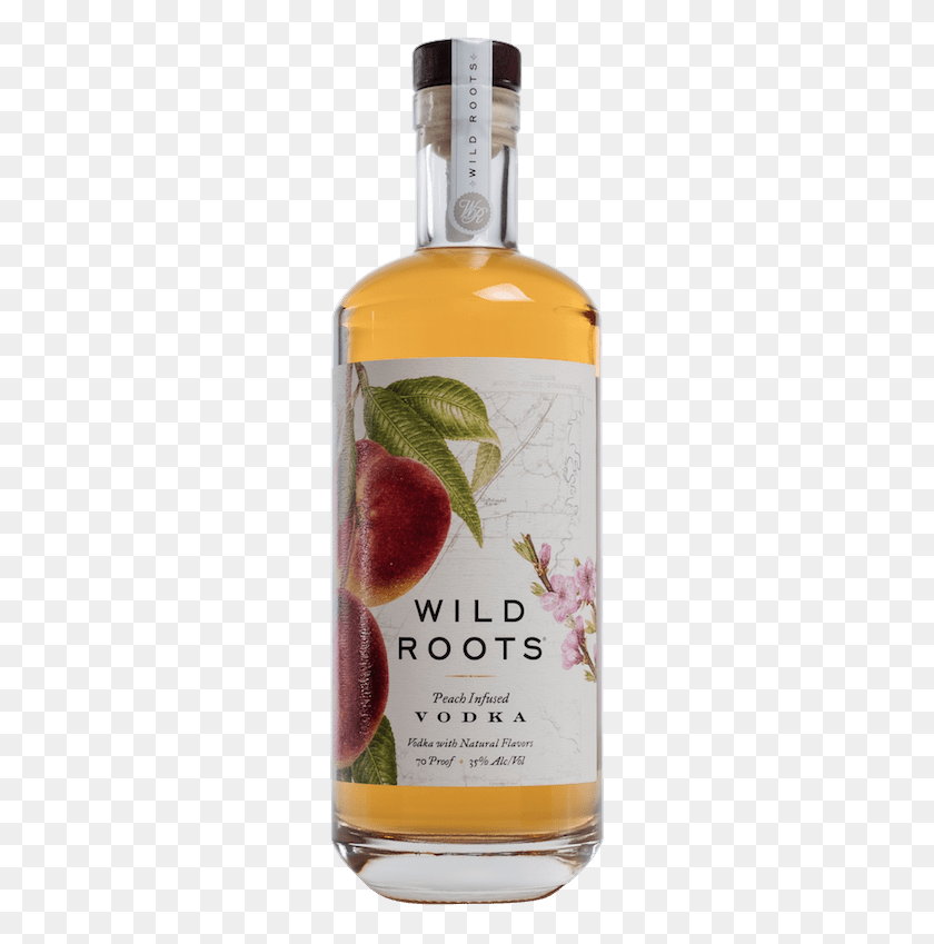 253x789 Wild Roots Peach Vodka Wild Roots Vodka, Bottle, Beverage, Drink HD PNG Download