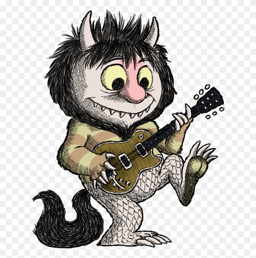 634x788 Wild Things Clipart At Getdrawings Clip Art Where The Wild Things Are Characters, Guitar, Leisure Activities, Musical Instrument HD PNG Download