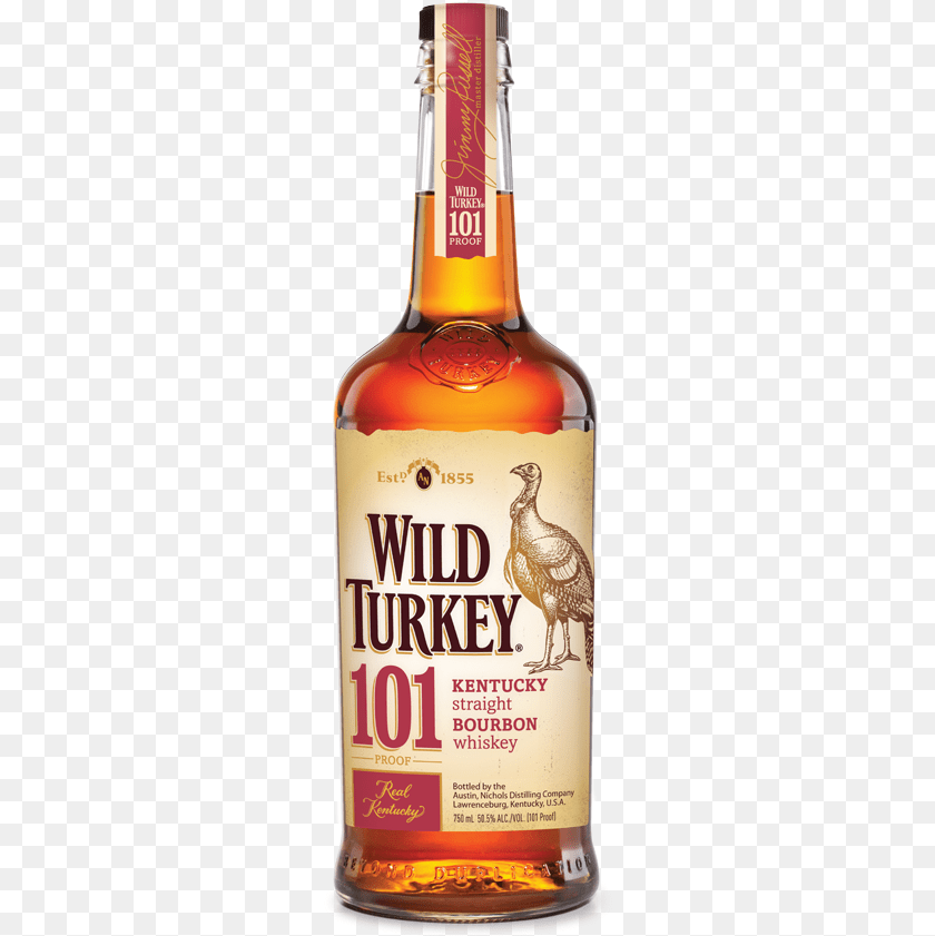 265x841 Wild Turkey 101 Bourbon Whiskey, Alcohol, Liquor, Beverage, Whisky Clipart PNG