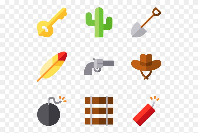 529x505 Wild West Cowboy Icons, Text, Darts, Game HD PNG Download