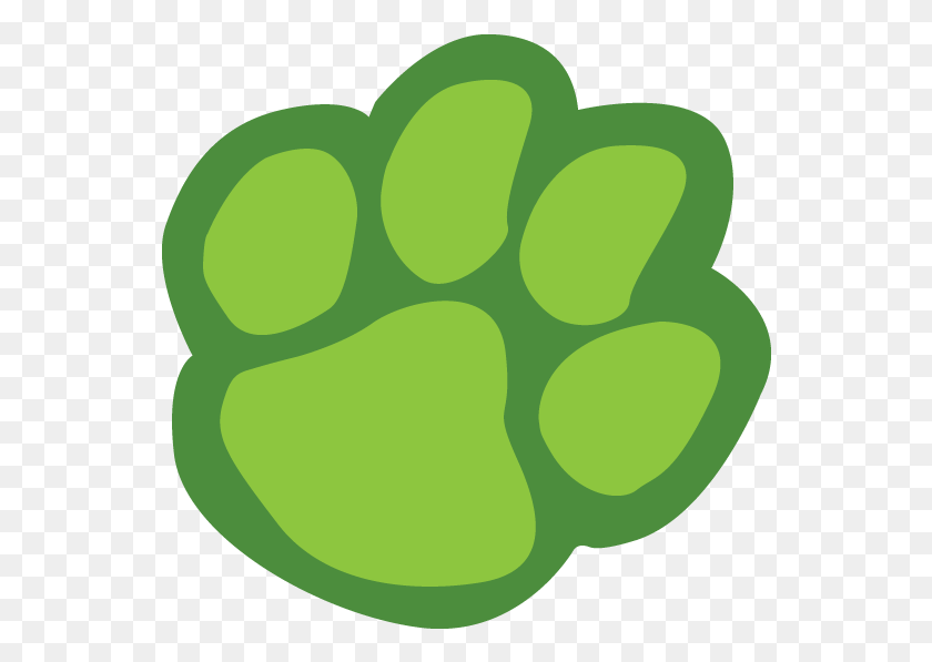 550x537 Wildcat Clipart Wolf Claw Green Paw Print Clipart, Plant, Hand, Food HD PNG Download