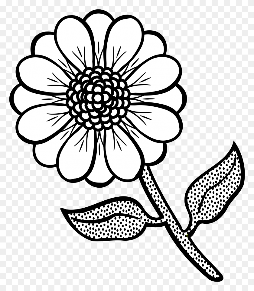 1944x2245 Wildflowers Drawing Coloring Pages Black And White Clipart Flower, Floral Design, Pattern, Graphics HD PNG Download