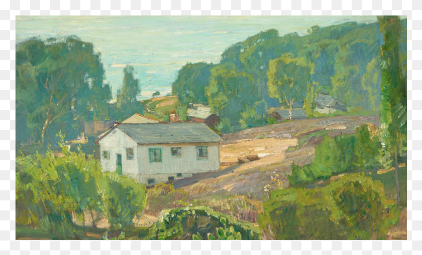 961x554 William Wendt 39houses Along The Coast 39 Painting, Nature HD PNG Download