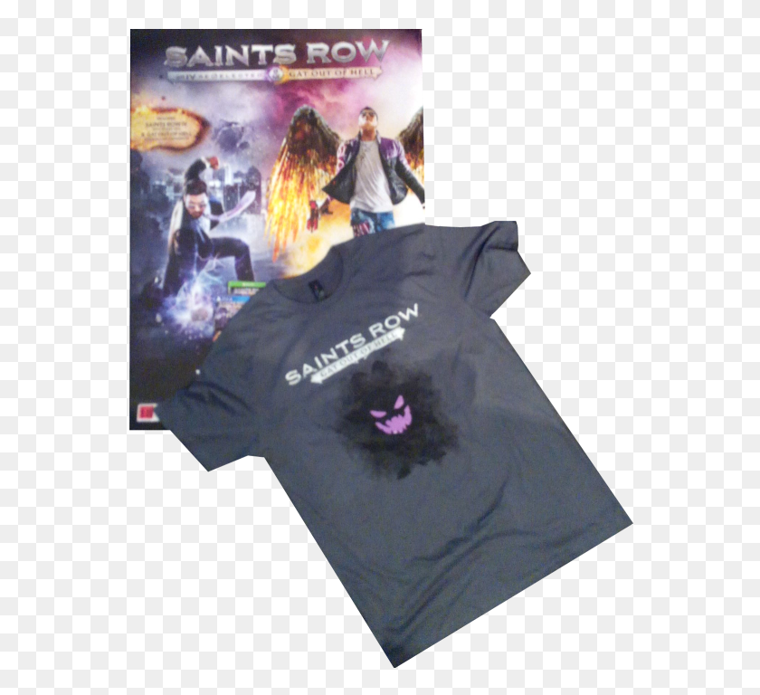 560x708 Ganar Un Cartel Y Camiseta De Saints Row Camiseta Activa, Ropa, Vestimenta, Persona Hd Png