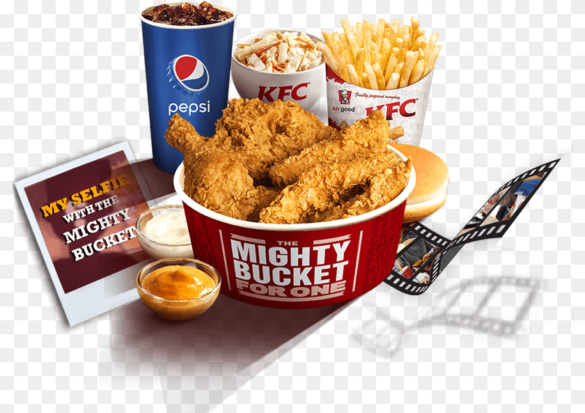 Win Gopro Camera From Kfc Kfc Bucket For One, Food, Fried Chicken, Nuggets, Fries Clipart PNG