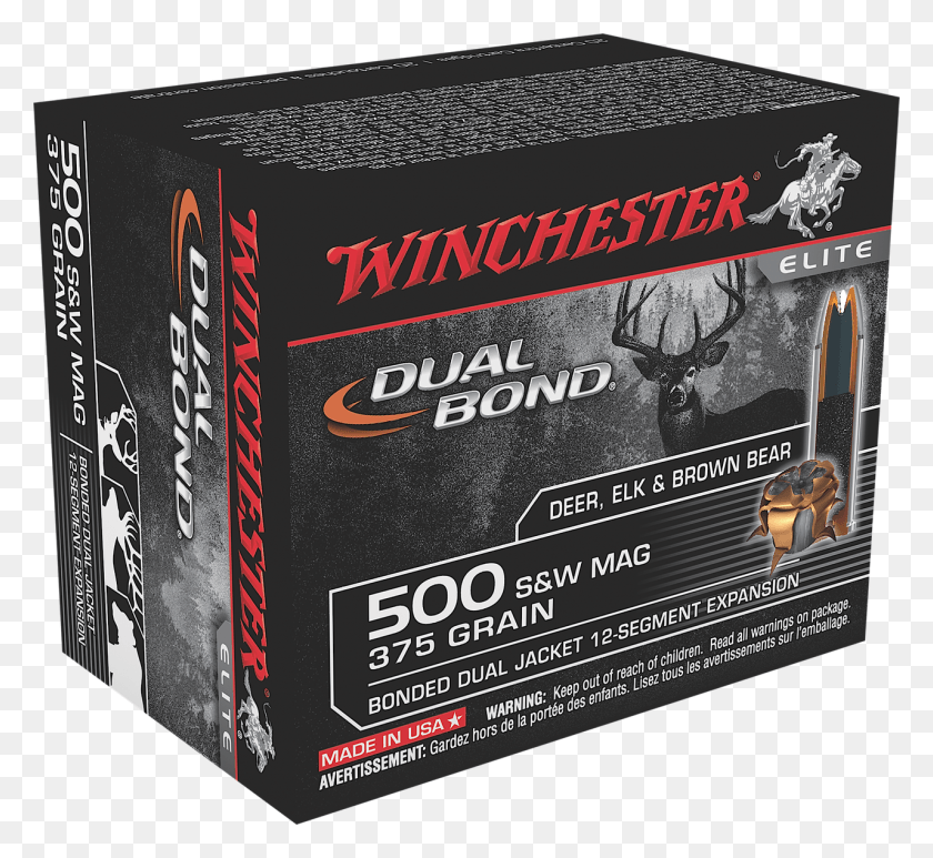 1280x1171 Winchester Ammo S500swdb Elite 500 Smith Amp Wesson 375 500 Sampw Hunting Ammo, Weapon, Weaponry, Ammunition HD PNG Download