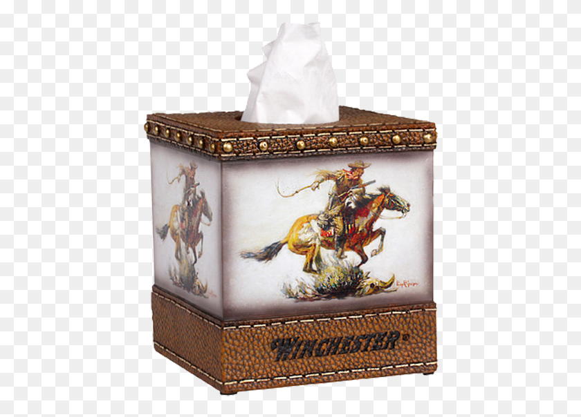 428x544 Winchester Horse Amp Rider Tissue Box Cover W1214 Winchester Old Logo, Бумага, Полотенце, Бумажное Полотенце Png Скачать