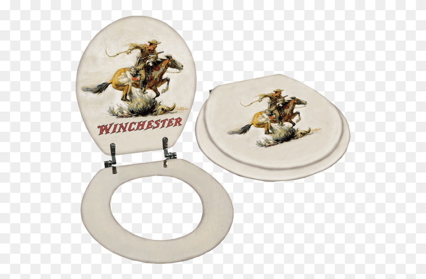 543x490 Winchester Horse Amp Rider Toilet Seat W1225 Winchester Rifle, Porcelain, Pottery HD PNG Download