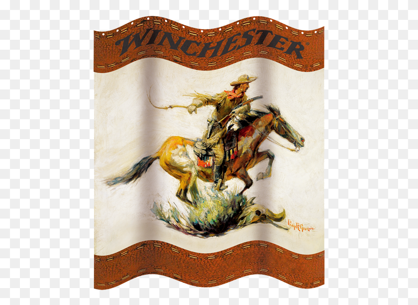 467x554 Winchester Horse And Rider Shower Curtain Winchester Western, Text HD PNG Download