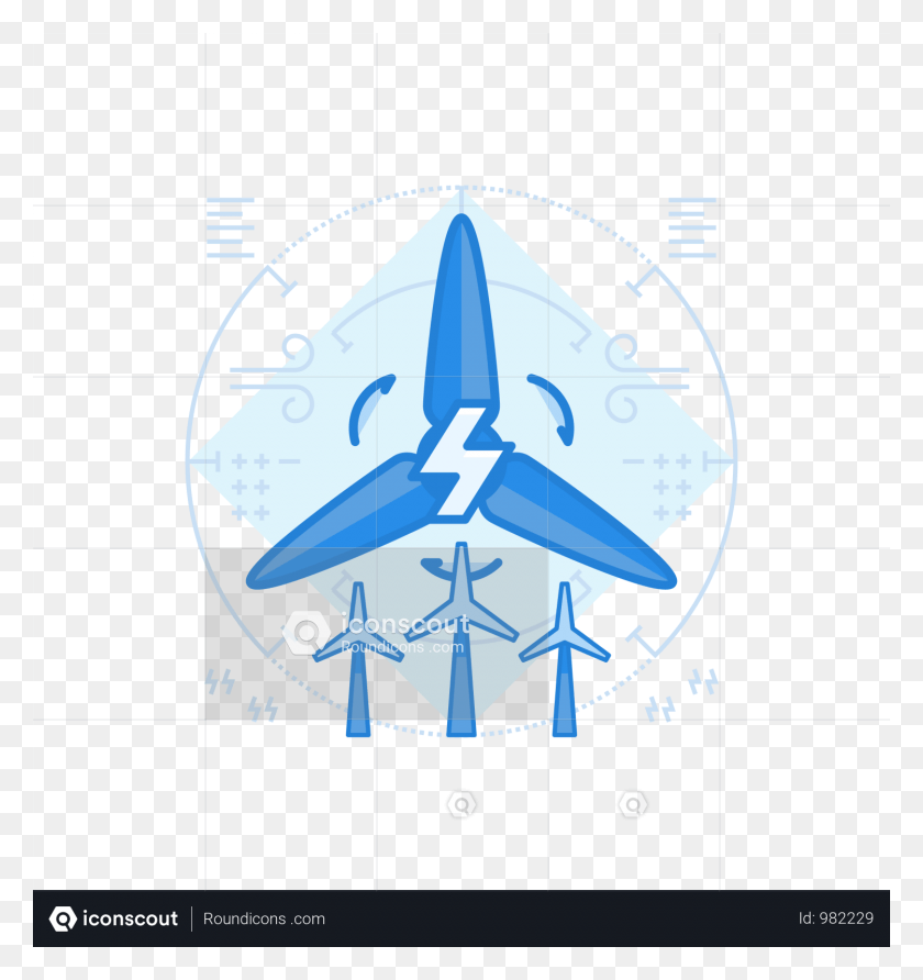 1500x1600 Wind Turbine Illustration Full Screen Airplane, Paper, Origami HD PNG Download