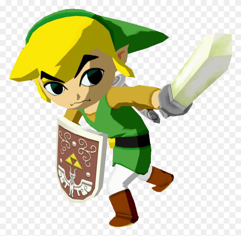 947x927 Wind Waker Link Cell Shaded Wind Waker, Legend Of Zelda, Elf, Person HD PNG Download