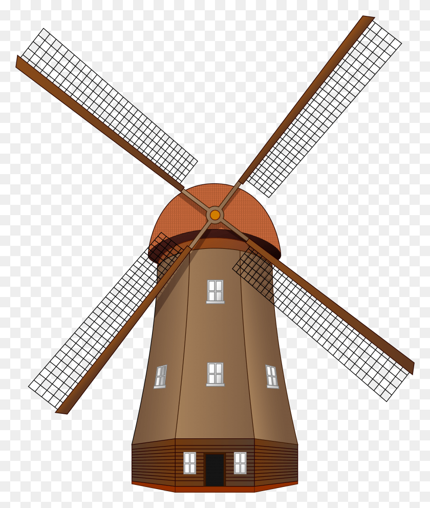 4963x5933 Windmill Large Clip Art Wind Mill Clip Art, Machine, Engine, Motor HD PNG Download