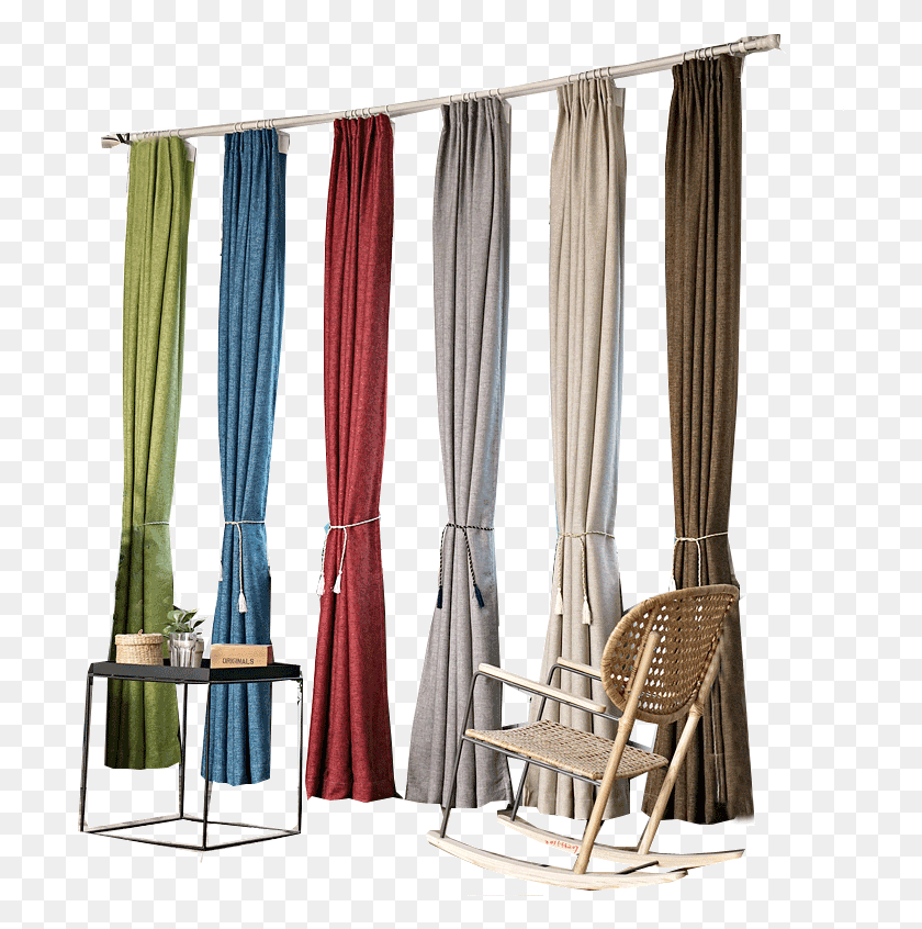 699x786 Window Covering, Furniture, Rocking Chair, Curtain HD PNG Download