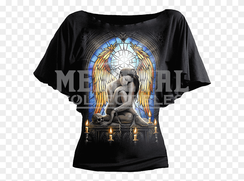 614x565 Window Of Sorrow Gothic Drape Womens Shirt Active Shirt, Clothing, Apparel, Sleeve HD PNG Download