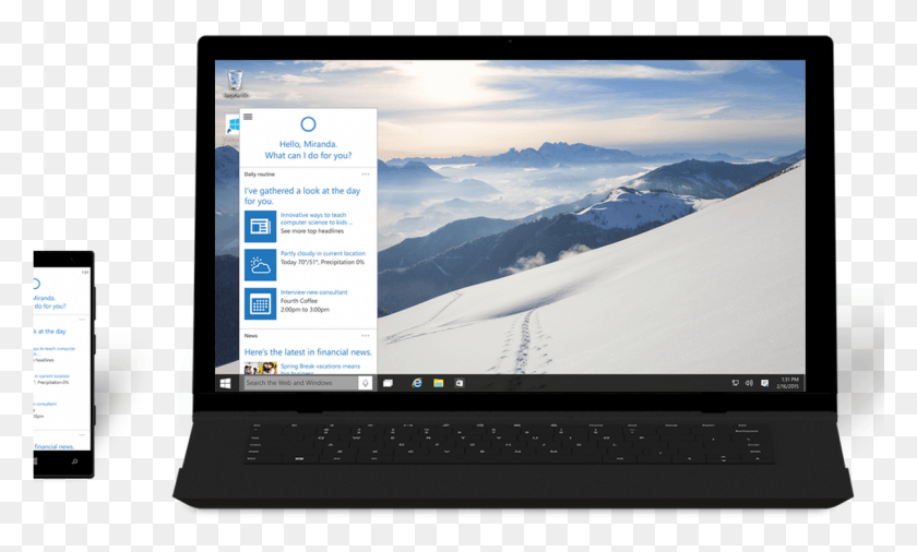 1201x687 Совместимость С Windows 10 Windows 10 Ноутбук Cortana, Ноутбук, Пк, Компьютер Hd Png Скачать