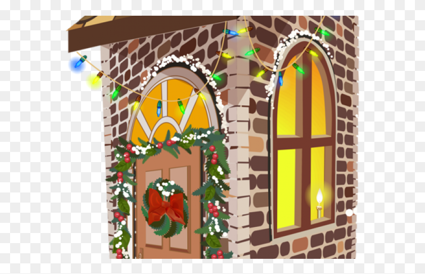 582x481 Windows Clipart Gingerbread House Window Noel Maisons, Plant, Housing HD PNG Download
