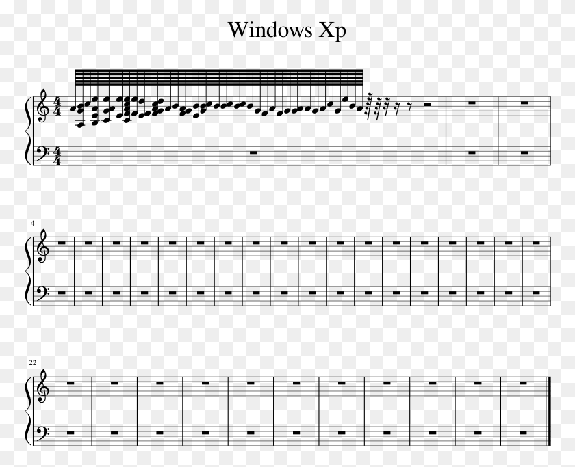 770x623 Windows Xp Sheet Music 1 Of 1 Pages Sunday Candy Piano Sheet Music, Gray, World Of Warcraft HD PNG Download