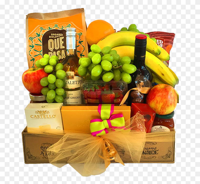 662x712 Wine And Dine Gift Basket Kiwifruit, Plant, Grapes, Fruit HD PNG Download