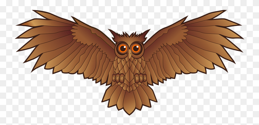 747x345 Wing Clipart Owl Bird With Wings Spread, Dinosaur, Reptile, Animal HD PNG Download