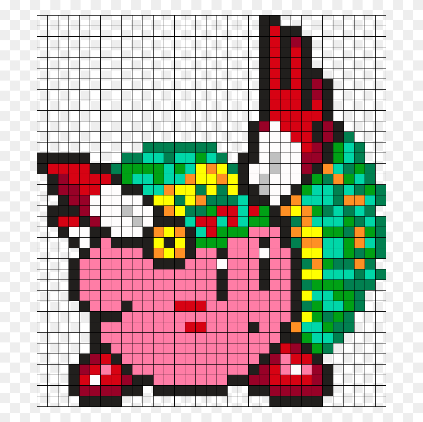 694x778 Wing Kirby 2 Perler Bead Pattern Bead Sprite Bead, Rug, Face, Game HD PNG Download