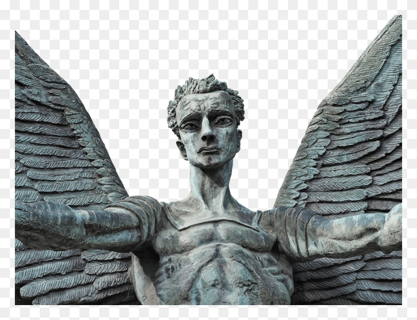 960x720 Крылатый Человек Мистическая Мужская Атмосфера Фигура Тела Мистический Мужчина, Статуя, Скульптура Hd Png Скачать