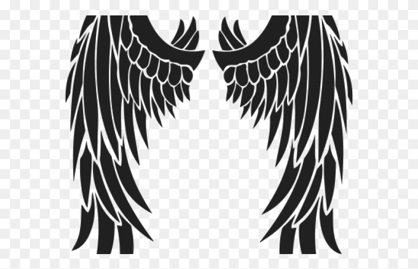 581x481 Wings Tattoos Transparent Images Stencil Angel Wings Silhouette, Eagle, Bird, Animal HD PNG Download