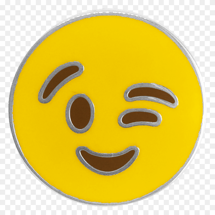 801x800 Wink Emoji Pin Smiley, Логотип, Символ, Товарный Знак Hd Png Скачать