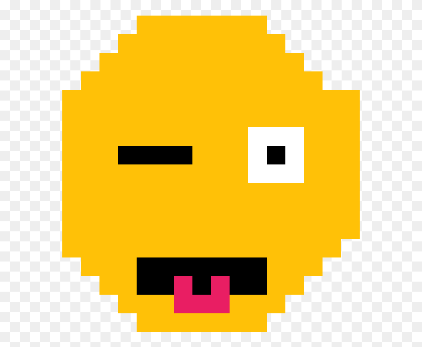 593x630 Wink Emoji Steam Logo Pixel Art, Pac Man, First Aid HD PNG Download