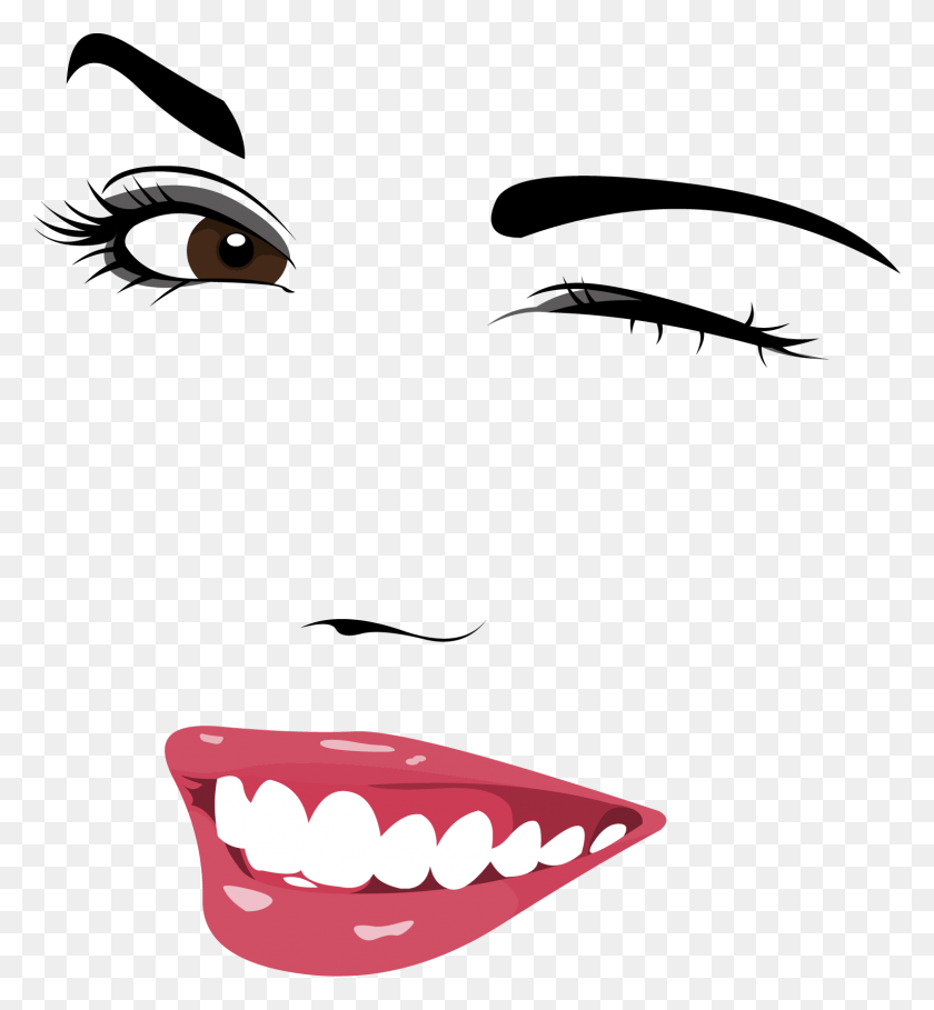 1533x1669 Wink Eyebrow Facial Expression, Teeth, Mouth, Lip HD PNG Download