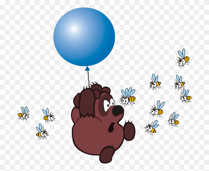 700x625 Winnie The Pooh Bees Close, Balloon, Ball HD PNG Download