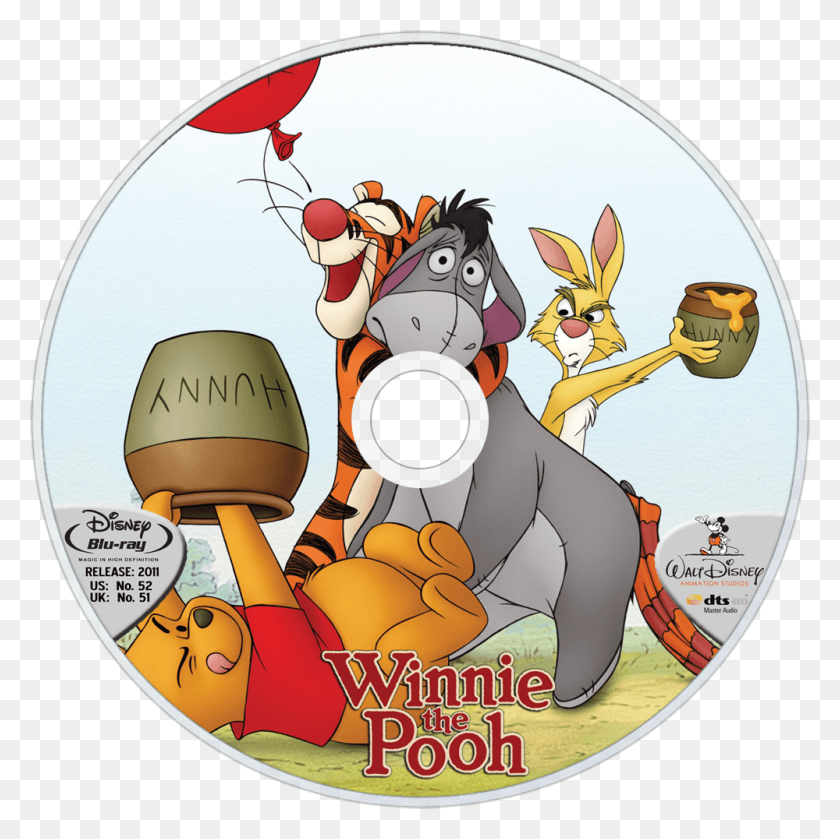 1000x1000 Winnie The Pooh Bluray Imagen De Disco Buenos Días Lunes De Dibujos Animados, Disco, Dvd, Animal Hd Png Descargar