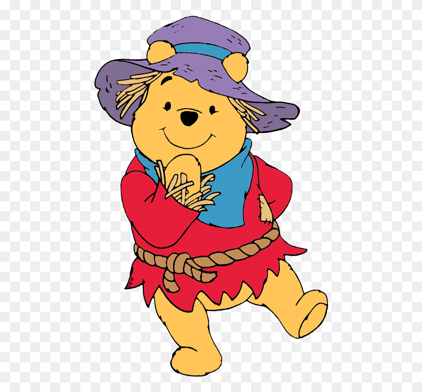 468x719 Winnie The Pooh Scarecrow Disney Thanksgiving Clip Art, Person, Human, Toy HD PNG Download