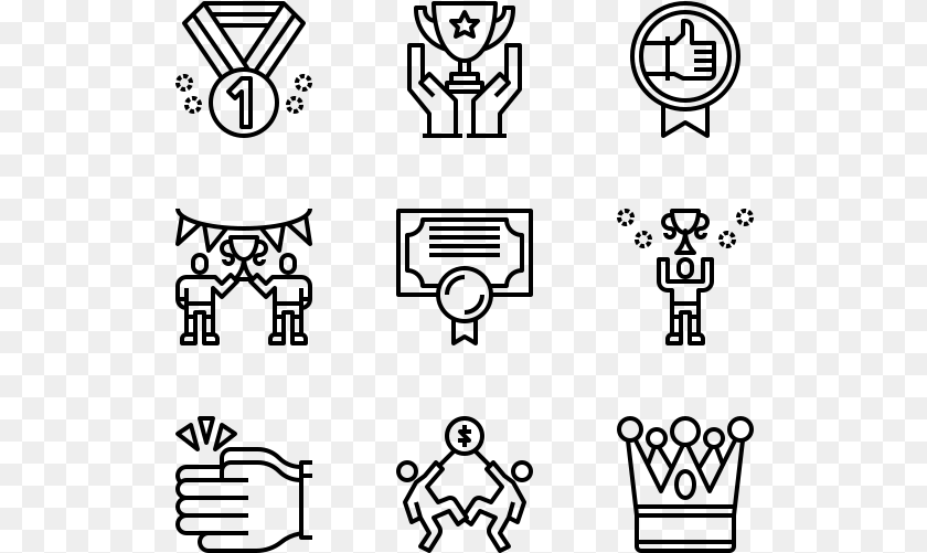Winning Design Icon Vector, Gray Transparent PNG